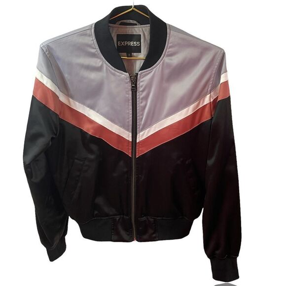 Express Jackets & Blazers - Express Satin Vintage 90's Bomber Jacket Size S/P